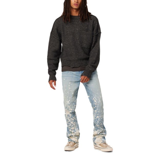 Custom Washed Splatter-Painted Denim Jeans - Style A5F5B3 - product detail view 2 Custom Washed Splatter-Painted Denim Jeans - Style A5F5B3 - product detail view 2