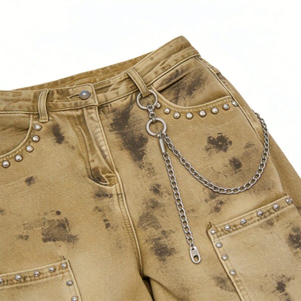 Custom Splatter Washed Distressed Cargo Pants - 51f1082a74e59954 - Style 51F108 - product detail view 2