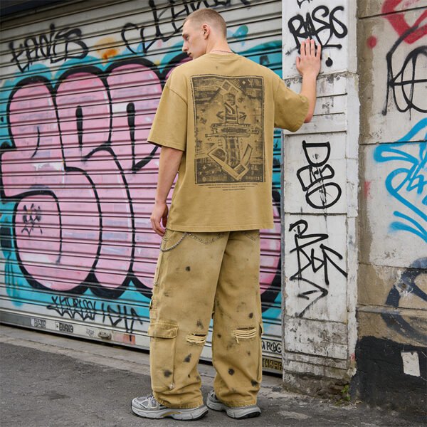 Custom Splatter Washed Distressed Cargo Pants - 51f1082a74e59954 - Style 51F108 - product detail view 7