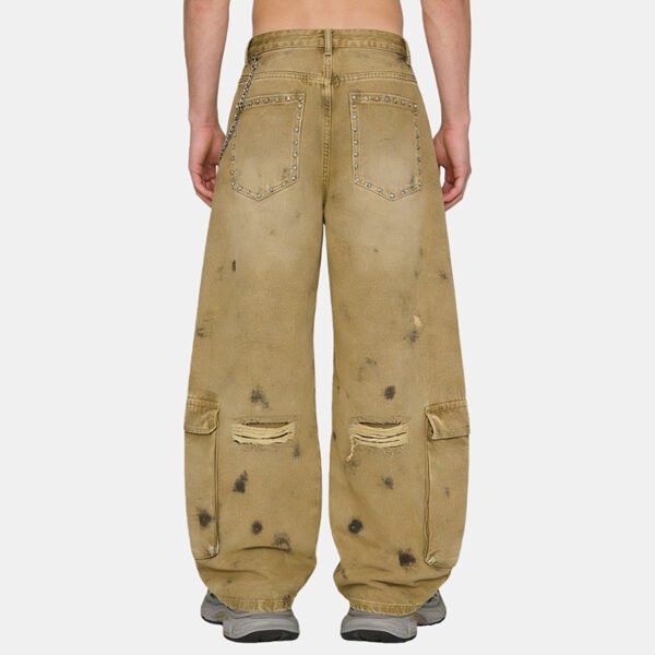 Custom Splatter Washed Distressed Cargo Pants - 51f1082a74e59954 - Style 51F108 - product detail view 9
