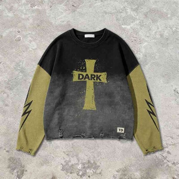 Custom Spliced Distressed Graphic T-Shirt - Style 5E94B6 - product detail view 3