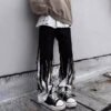 Custom Layered Fray Hem Spliced Denim Jeans - Style DAA382 - product detail view 6 Custom Layered Fray Hem Spliced Denim Jeans - Style DAA382 - product detail view 6