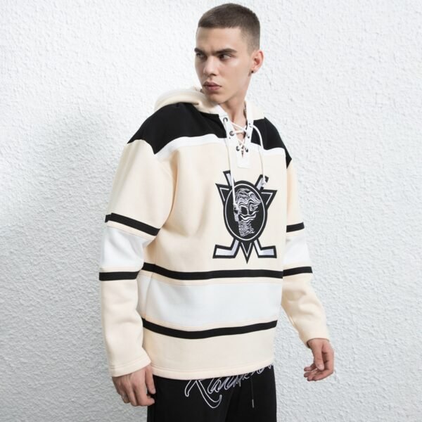 Custom Spliced Lace-Up Embroidered Pullover Hoodie - VW-8FA16B - Style 8FA16B Custom Spliced Lace-Up Embroidered Pullover Hoodie - VW-8FA16B - Style 8FA16B