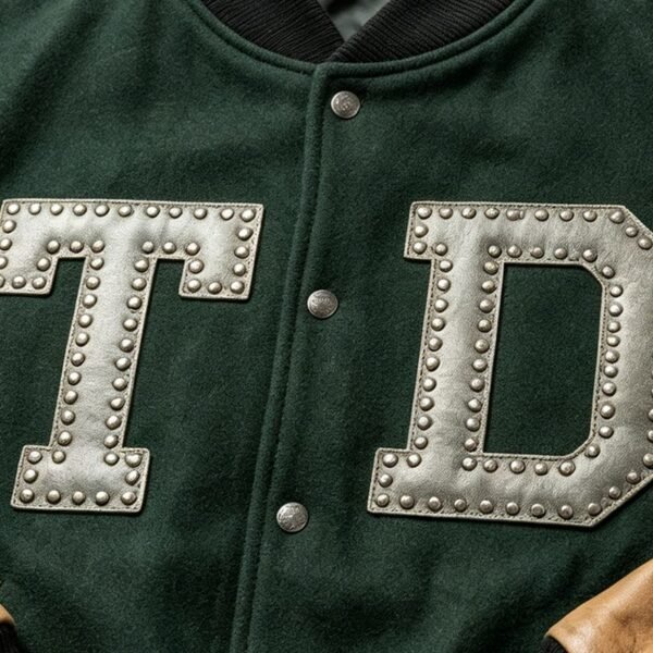 Custom Spliced Vintage Varsity Jacket - Style B529CB - product detail view 3 Custom Spliced Vintage Varsity Jacket - Style B529CB - product detail view 3