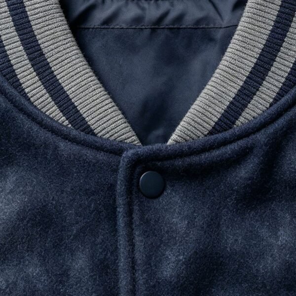 Custom Patch-Embroidered Spliced Varsity Jacket - Style C5FB2D - product detail view 2