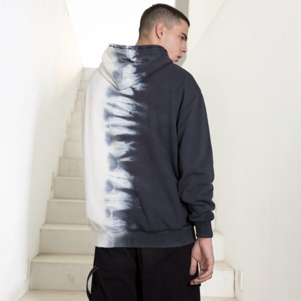 Custom Split Tie-Dye Contrast Pullover Hoodie | 828AFD - Style 828AFD - product detail view 3
