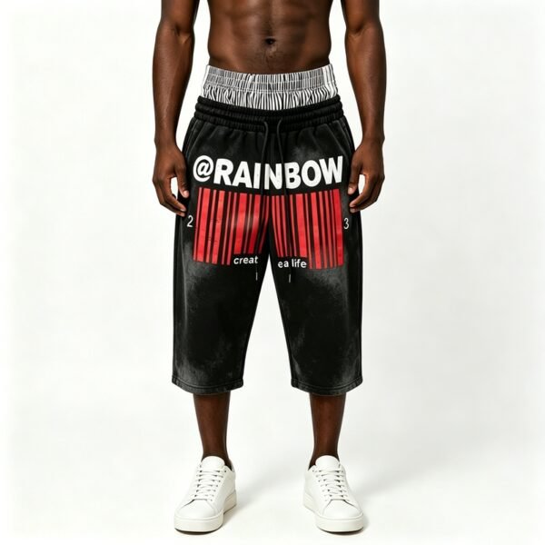 Custom Spray-Dye Graphic Capri Shorts | VEW-SH-2401 - Style B93EDC Custom Spray-Dye Graphic Capri Shorts | VEW-SH-2401 - Style B93EDC