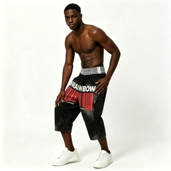Custom Spray-Dye Graphic Capri Shorts | VEW-SH-2401 - Style B93EDC - product detail view 7 Custom Spray-Dye Graphic Capri Shorts | VEW-SH-2401 - Style B93EDC - product detail view 7