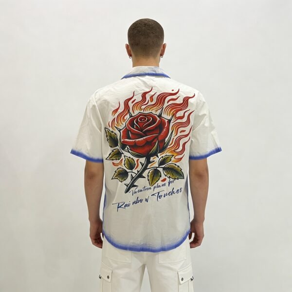 Custom Spray-Dyed Embroidered Camp Collar Shirt - Style 340D82 - product detail view 2 Custom Spray-Dyed Embroidered Camp Collar Shirt - Style 340D82 - product detail view 2