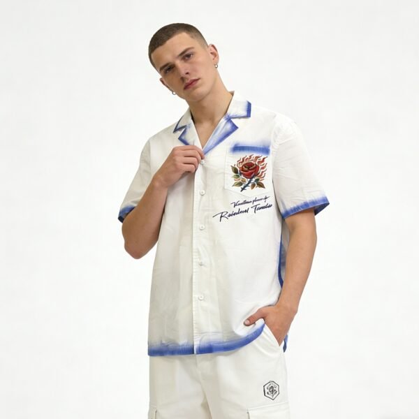 Custom Spray-Dyed Embroidered Camp Collar Shirt - Style 340D82 - product detail view 8 Custom Spray-Dyed Embroidered Camp Collar Shirt - Style 340D82 - product detail view 8