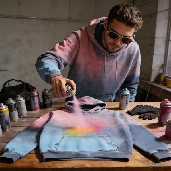 Custom Spray-Dyed Gradient Pullover Hoodie BC44B578 - Style BC44B5 - product detail view 3