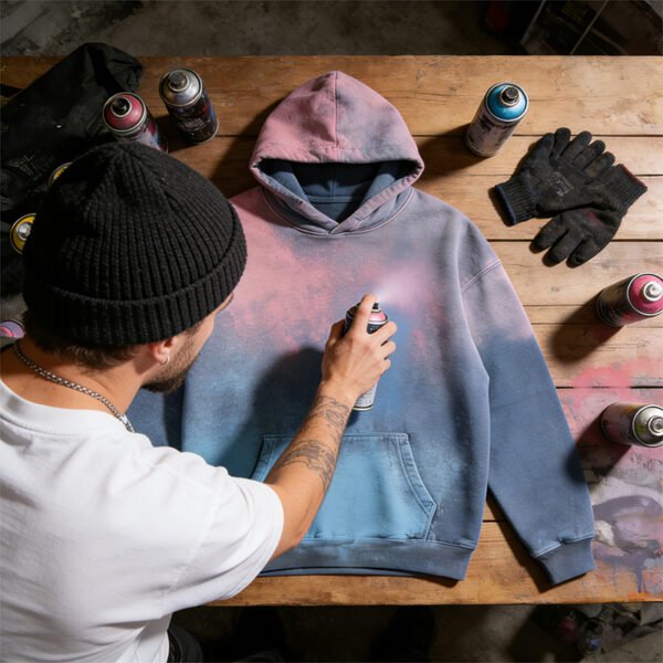 Custom Spray-Dyed Gradient Pullover Hoodie BC44B578 - Style BC44B5 - product detail view 5