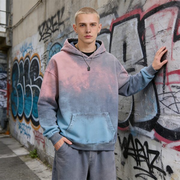 Custom Spray-Dyed Gradient Pullover Hoodie BC44B578 - Style BC44B5 - product detail view 7