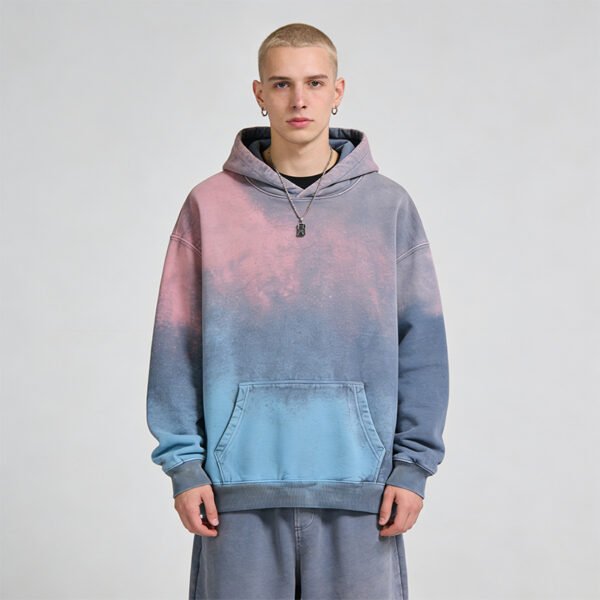Custom Spray-Dyed Gradient Pullover Hoodie BC44B578 - Style BC44B5 - product detail view 9