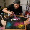 Custom Spray-Dyed Washed Graphic T-Shirt - Style 5C7EB1 - product detail view 4