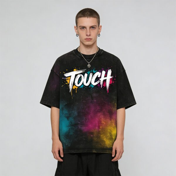 Custom Spray-Dyed Washed Graphic T-Shirt - Style 5C7EB1 - product detail view 6