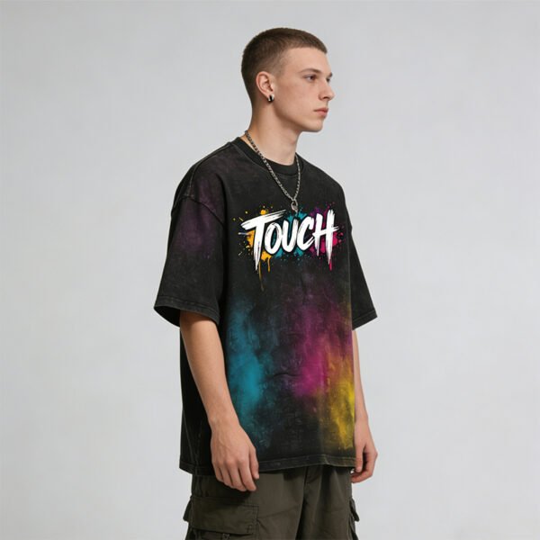 Custom Spray-Dyed Washed Graphic T-Shirt - Style 5C7EB1 - product detail view 7