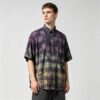 Custom Spray-Dyed Plaid Print Streetwear Shorts - Style CF1963 - product detail view 2 Custom Spray-Dyed Plaid Print Streetwear Shorts - Style CF1963 - product detail view 2