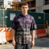 Custom Spray-Dyed Plaid Print Streetwear Shorts - Style CF1963 - product detail view 4 Custom Spray-Dyed Plaid Print Streetwear Shorts - Style CF1963 - product detail view 4
