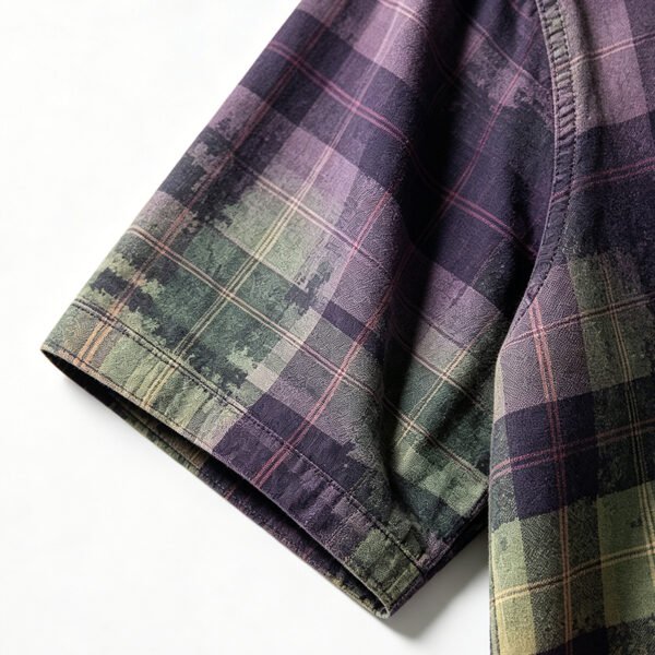 Custom Spray-Dyed Plaid Print Streetwear Shorts - Style CF1963 - product detail view 8 Custom Spray-Dyed Plaid Print Streetwear Shorts - Style CF1963 - product detail view 8