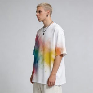 Custom Oversized Spray-Effect Graphic T-Shirt - Style CA5A78