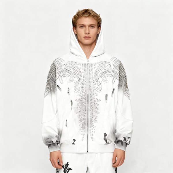 Custom Spray-Effect Hooded Jacket - Style EF7D37 - product detail view 8
