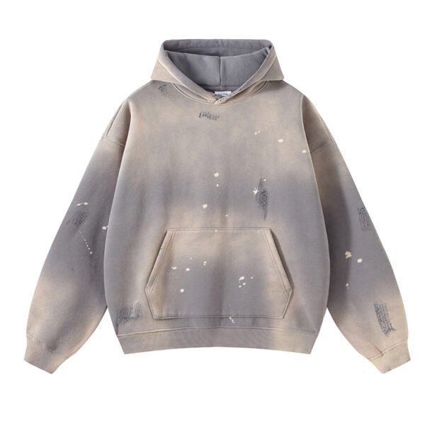 Custom Spray-Finish Oversized Pullover Hoodie - 8042987 - Style 072C3A Grey distressed spray finish oversized pullover hoodie