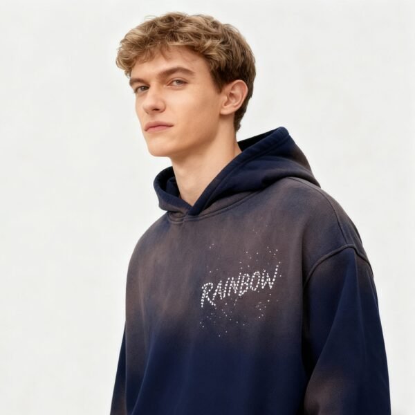 Custom Spray Rhinestone Hooded Sweatshirt - 120DB5F13A2E8D4B - Style 120DB5 - product detail view 3