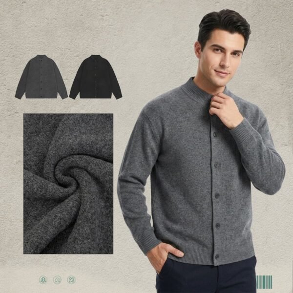 Custom Stand-Collar Knit Button Cardigan | - Style B79154 Custom Stand-Collar Knit Button Cardigan | - Style B79154