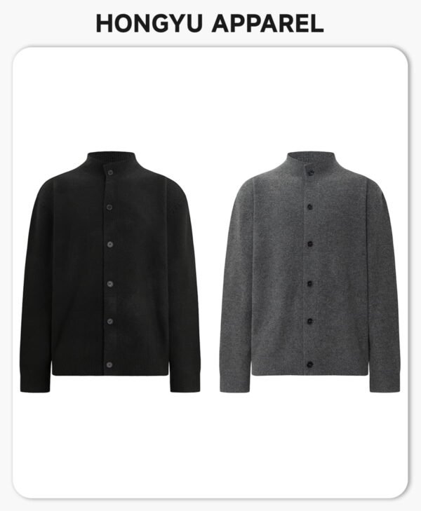 Custom Stand-Collar Knit Button Cardigan | - Style B79154 - product detail view 4 Custom Stand-Collar Knit Button Cardigan | - Style B79154 - product detail view 4