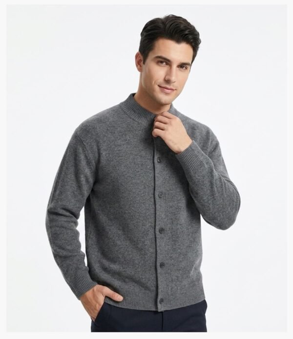 Custom Stand-Collar Knit Button Cardigan | - Style B79154 - product detail view 14 Custom Stand-Collar Knit Button Cardigan | - Style B79154 - product detail view 14