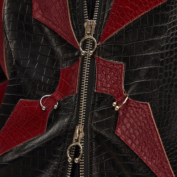 Custom Contrast Panel Stand-Collar Street Jacket - Style EA33EA - product detail view 7