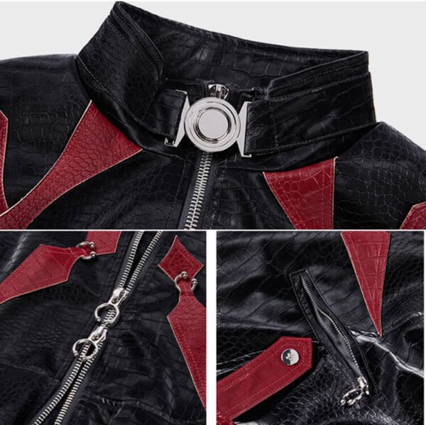 Custom Contrast Panel Stand-Collar Street Jacket - Style EA33EA - product detail view 11