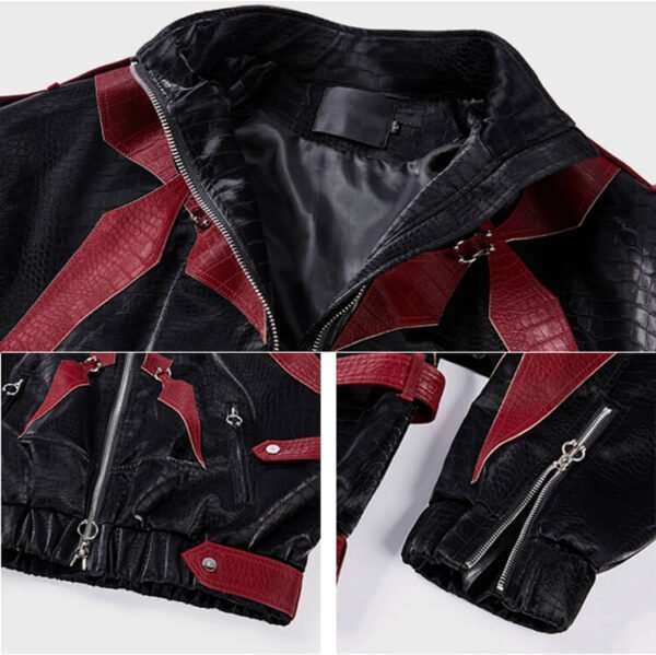Custom Contrast Panel Stand-Collar Street Jacket - Style EA33EA - product detail view 12
