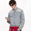 Custom Stand-Collar Zip Denim Jacket 2587 - Style 87C5B1 - product detail view 13 Custom Stand-Collar Zip Denim Jacket 2587 - Style 87C5B1 - product detail view 13