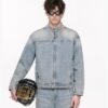 Custom Stand-Collar Zip Denim Jacket 2587 - Style 87C5B1 - product detail view 12 Custom Stand-Collar Zip Denim Jacket 2587 - Style 87C5B1 - product detail view 12