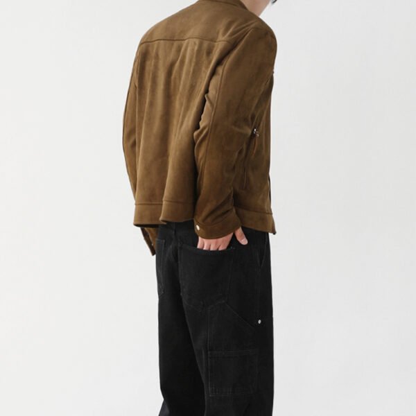 Custom Stand-Collar Suede-Look Zip Jacket - Style 1C5802 - product detail view 2 Custom Stand-Collar Suede-Look Zip Jacket - Style 1C5802 - product detail view 2