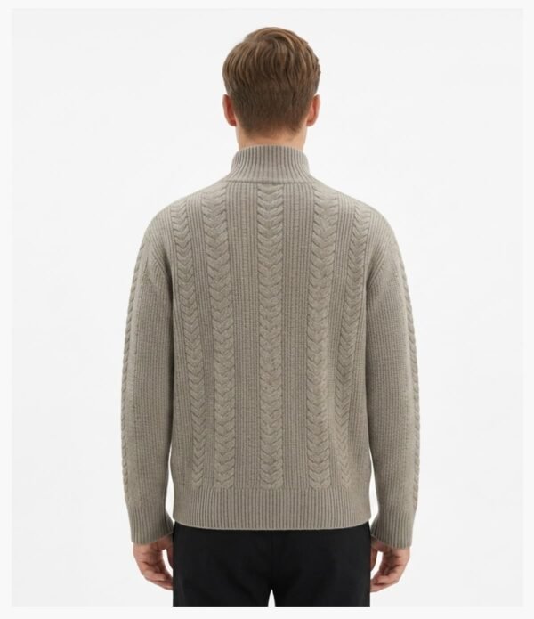 Custom Stand Collar Zip Knit Sweater 2032 - Style 2D53E1 - product detail view 14 Custom Stand Collar Zip Knit Sweater 2032 - Style 2D53E1 - product detail view 14