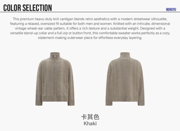 Custom Stand Collar Zip Knit Sweater 2032 - Style 2D53E1 - product detail view 6 Custom Stand Collar Zip Knit Sweater 2032 - Style 2D53E1 - product detail view 6