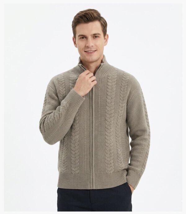 Custom Stand Collar Zip Knit Sweater 2032 - Style 2D53E1 - product detail view 12 Custom Stand Collar Zip Knit Sweater 2032 - Style 2D53E1 - product detail view 12