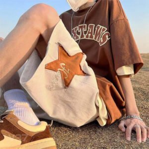 Custom Star Applique Streetwear Shorts - Style 09D503
