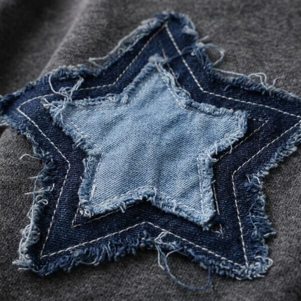 Custom Washed Star Applique Zip Hoodie - Style 9AB7AD - product detail view 5 Custom Washed Star Applique Zip Hoodie - Style 9AB7AD - product detail view 5