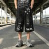 Custom Star Patch Distressed Cargo Shorts - Style E08D30 - product detail view 3