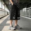 Custom Star Patch Distressed Cargo Shorts - Style E08D30 - product detail view 4