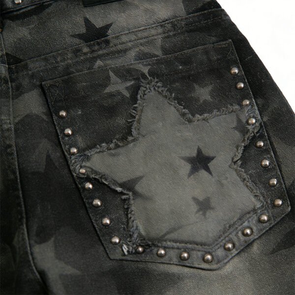 Custom Star Print Rivet Cargo Pants - Style E88107 - product detail view 6 Custom Star Print Rivet Cargo Pants - Style E88107 - product detail view 6