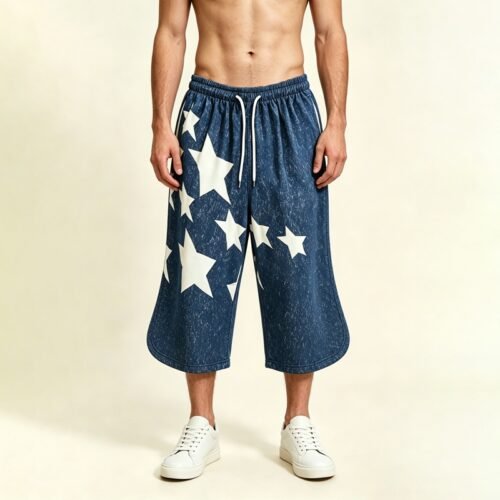 Custom Washed Star Print Cropped Shorts - 849ae3085cb8bfd9 - Style 849AE3 Custom Washed Star Print Cropped Shorts - 849ae3085cb8bfd9 - Style 849AE3