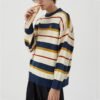 Custom Striped Loose-Fit Knit Sweater - Style B9386C - product detail view 5