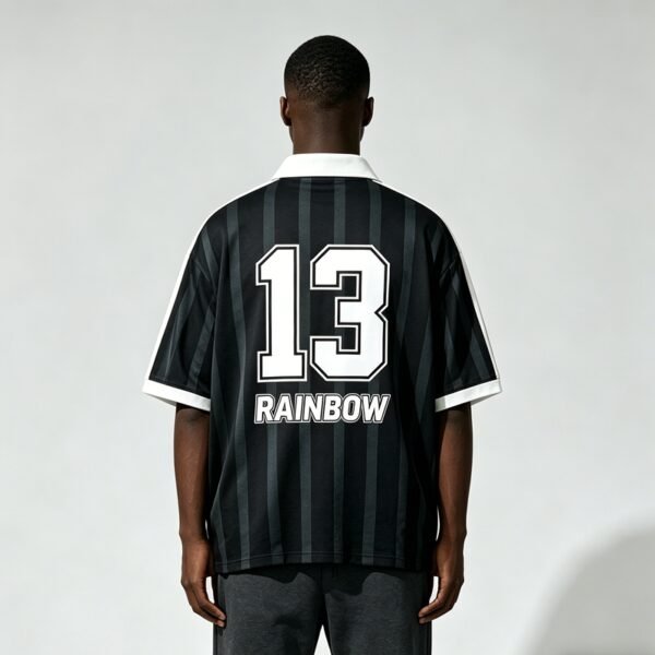 Custom Striped Polo Jersey with Back Number Print - Style 944FC2