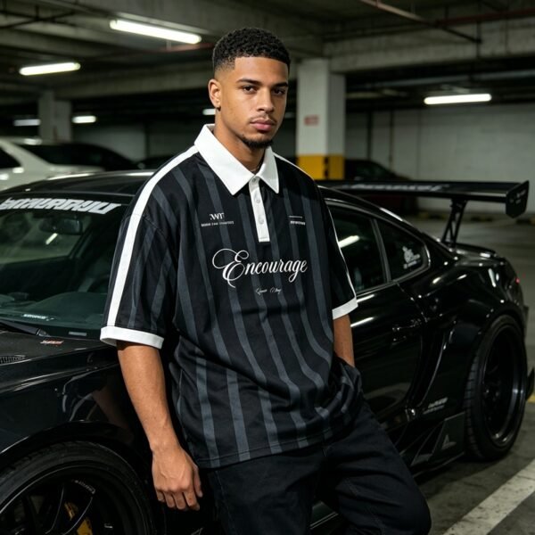Custom Striped Polo Jersey with Back Number Print - Style 944FC2 - product detail view 5
