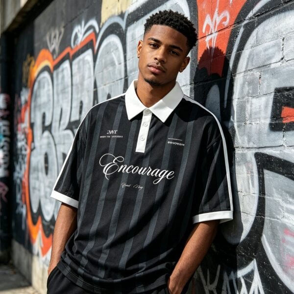 Custom Striped Polo Jersey with Back Number Print - Style 944FC2 - product detail view 6
